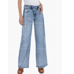 Pistola ‘Bobbie High Rise Asymmetric Straight Jeans’ criss cross waist